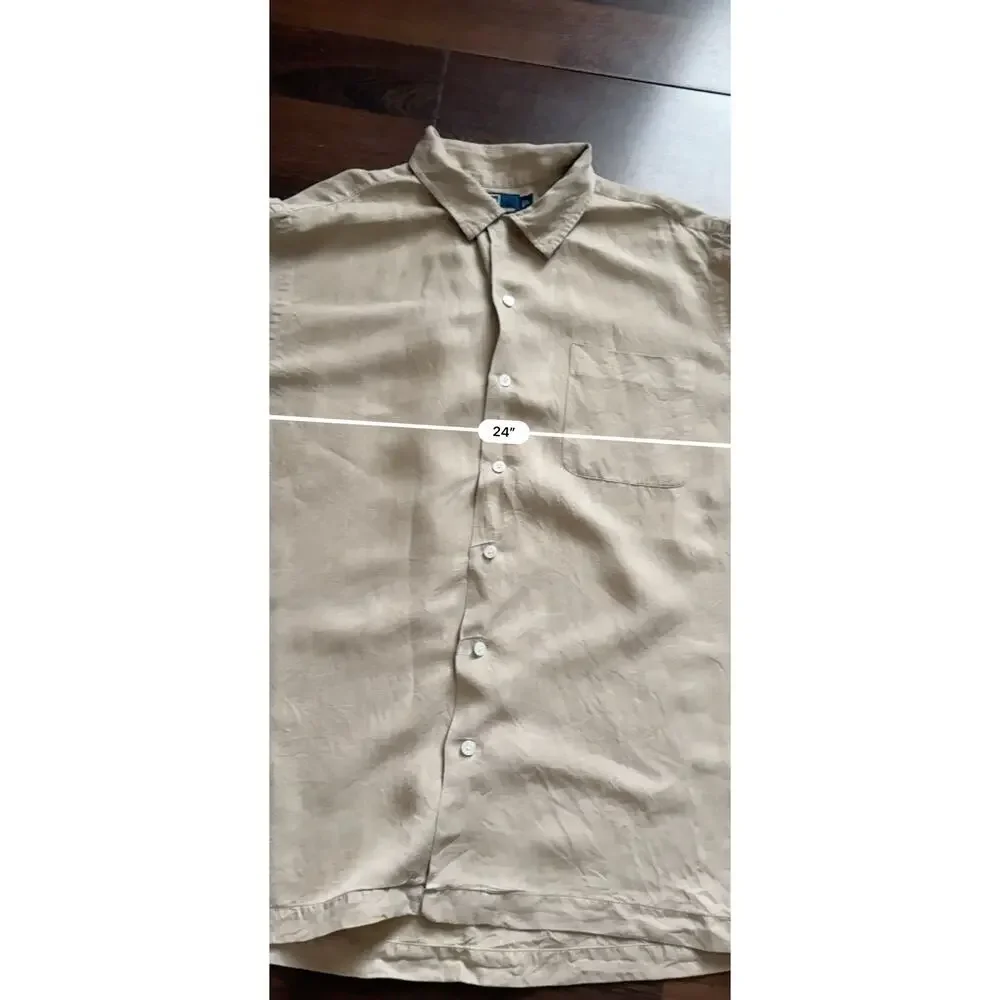 Vintage Polo Ralph Lauren Caldwell Camp Loop Shirt Mens Large L Linen Silk Blend
